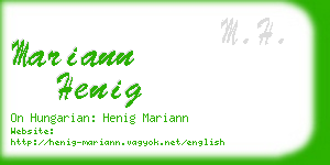 mariann henig business card